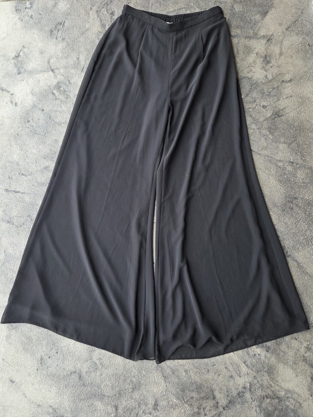 Coldwater Creek Black Wide-Leg Palazzo Pants Side Zipper Size 8